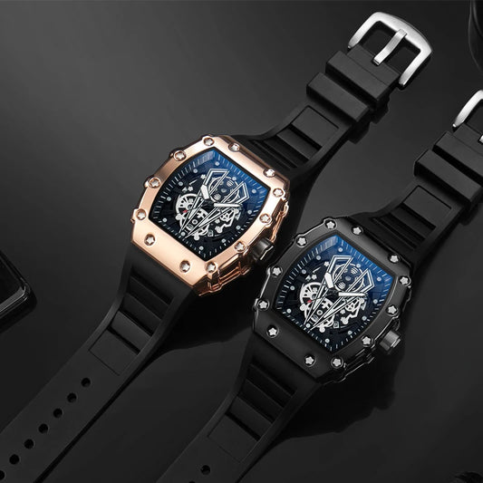 Montre Homme Sport · Grand Cadran Carré · Quartz Étanche & Lumineuse