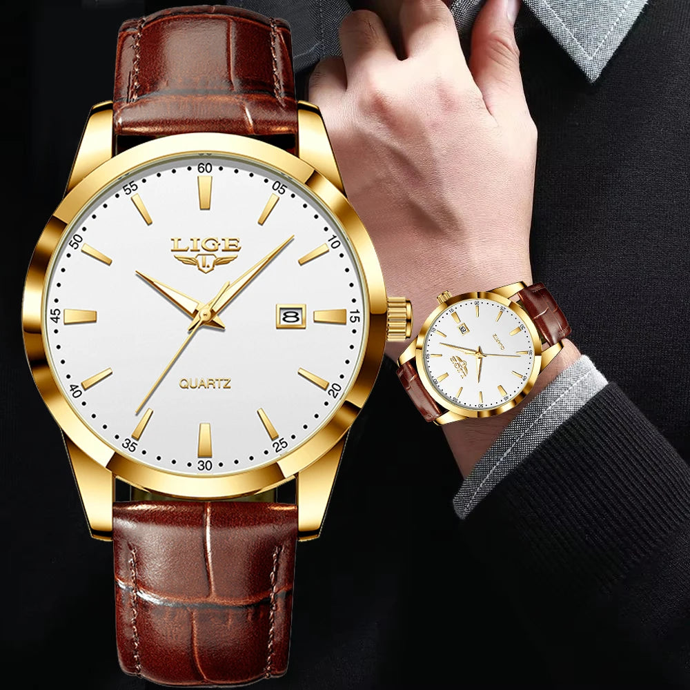 Montre Homme bracelets cuir , une montre d’un design luxueux .