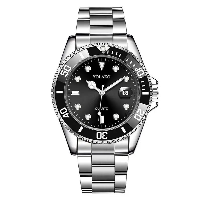 Montre homme tendance – Montre-bracelet à quartz de style business et sportif, cadran vert, affichage du calendrier, design décontracté et élégant, étanche.