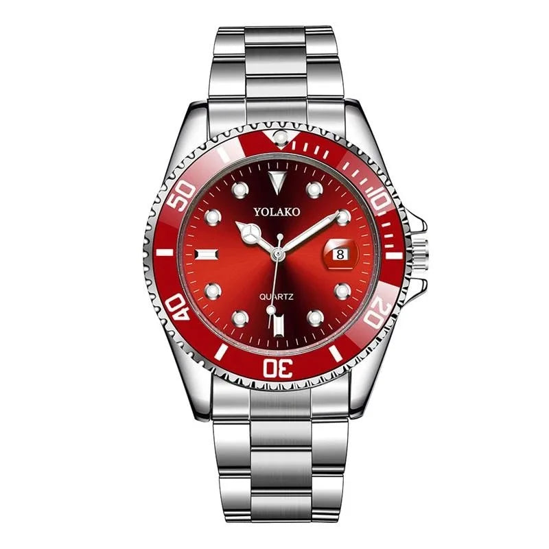 Montre homme tendance – Montre-bracelet à quartz de style business et sportif, cadran vert, affichage du calendrier, design décontracté et élégant, étanche.